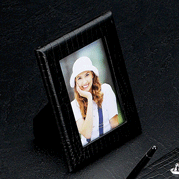 Black Croco Leather Photo Frame