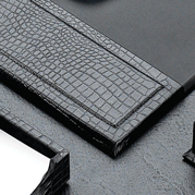Leather Black Croco Desk Pad