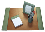 15" x 22" 4-Piece Leather Desk Blotter Set